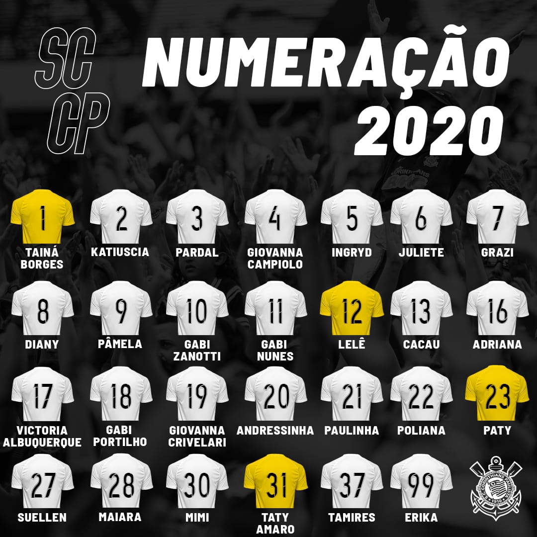 Corinthians Feminino Divulga Numeração Fixa Para 2020 Central Do