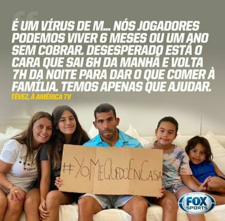 Carlitos Tevez e família - coronavírus - Corinthians - Central do Timão