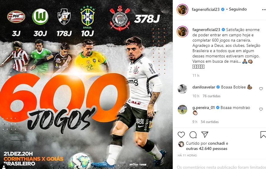 Fagner comemora marca de 650 jogos como profissional e destaca bom momento  do Corinthians 6 Gazeta