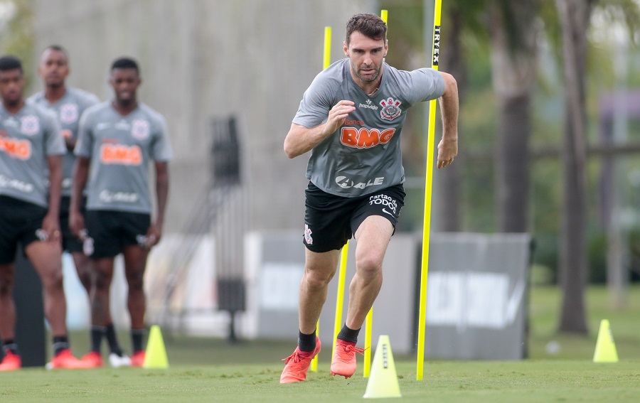 Mauro Boselli em treino no CT Joaquim Grava/Foto: Rodrigo Coca/Ag. Corinthians
