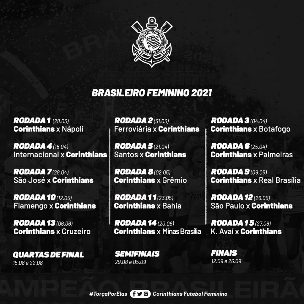 Confira o calendário de jogos do Corinthians Feminino em 2021