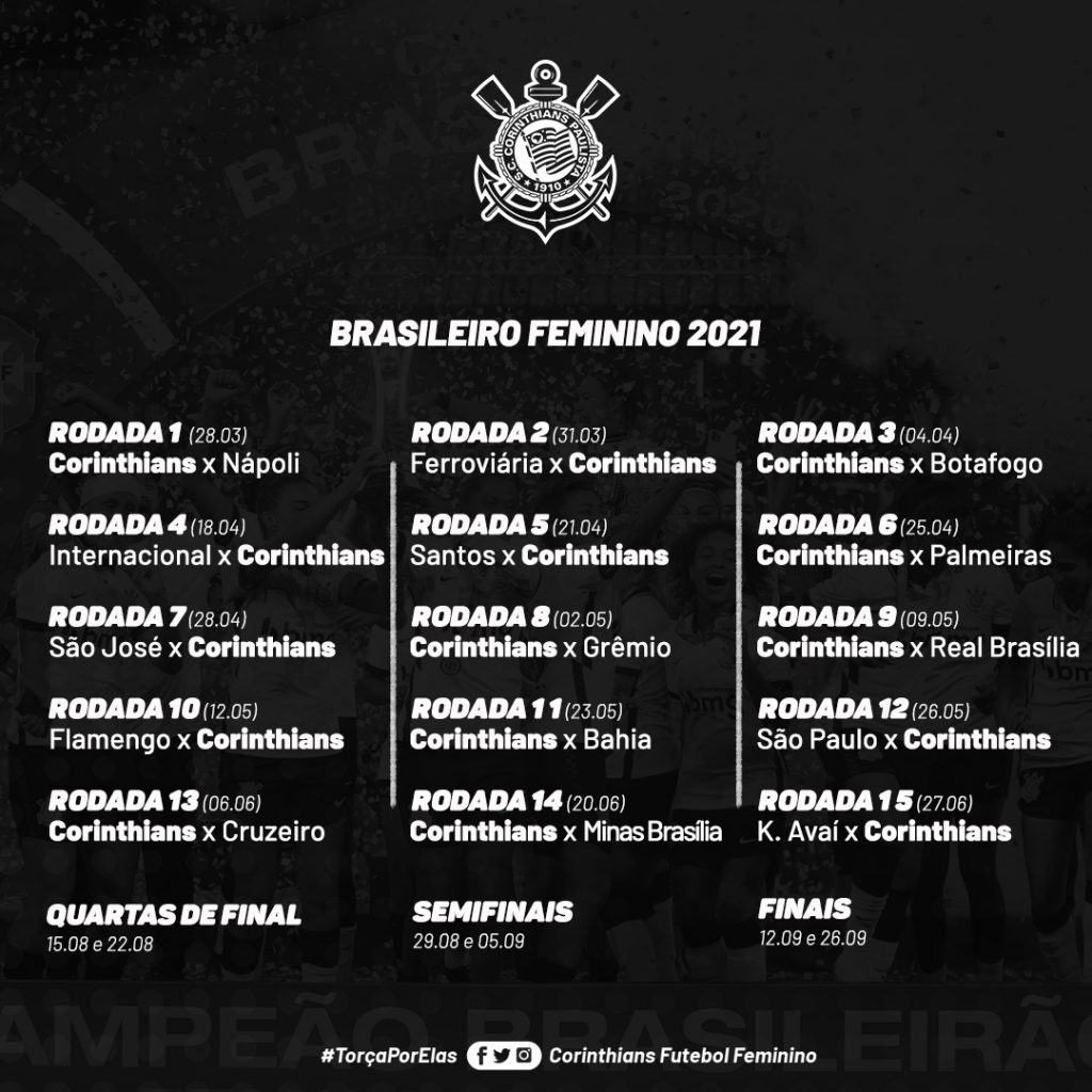 Confira o calendário do Corinthians Feminino em 2021 - Central do