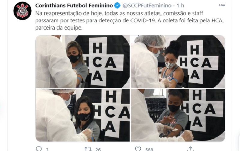 Imagem: Reprodução Twitter Corinthians Feminino