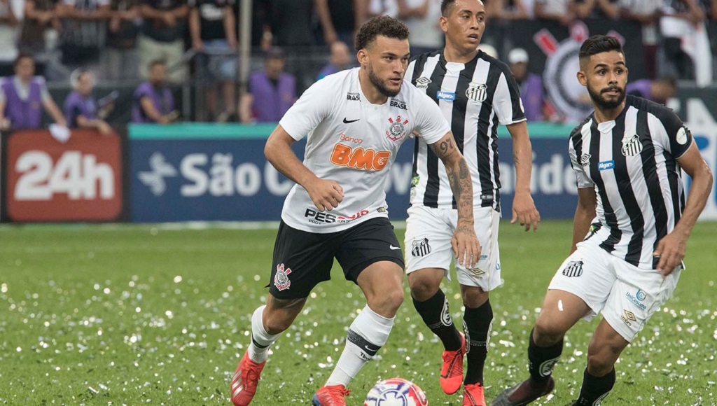 Atacante André Luís em jogo contra o Santos pelo Campeonato Paulista de 2019. Foto: © Daniel Augusto Jr. / Ag. Corinthians
