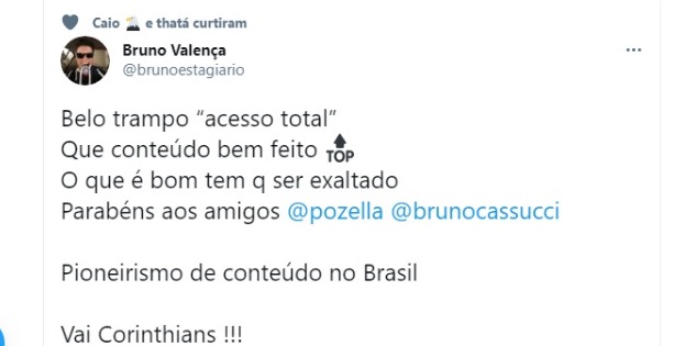 SCCP News on X: Documentário Acesso total rendeu dinheiro ao  Corinthians. Por uma cláusula de confidencialidade imposta pelo próprio  canal de televisão, o valor desembolsado ao Corinthians não será divulgado  📰 @MeuTimao