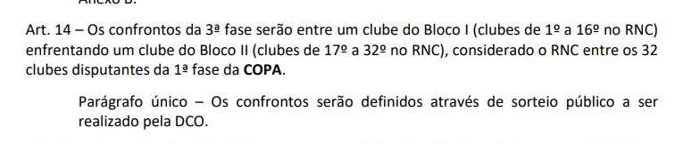 Imagem: Reprodução Regulamento Copa do Brasil/CBF
