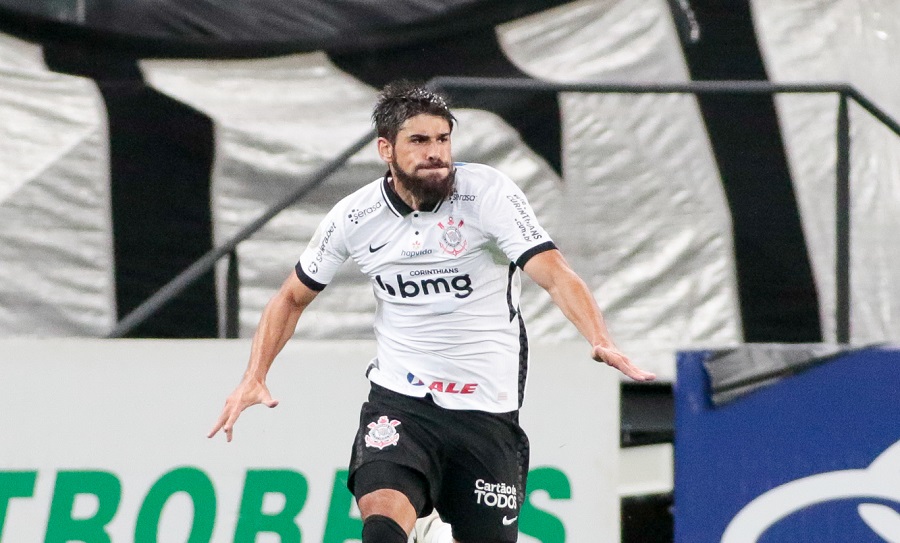 O zagueiro Bruno Méndez marcou seu primeiro gol pelo Corinthians, em 34 partidas. Foto: Rodrigo Coca/AgCorinthians