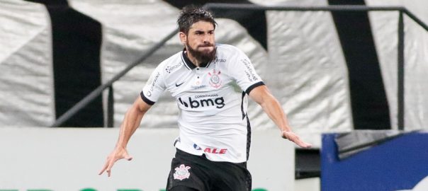 O zagueiro Bruno Méndez marcou seu primeiro gol pelo Corinthians, em 34 partidas. Foto: Rodrigo Coca/AgCorinthians