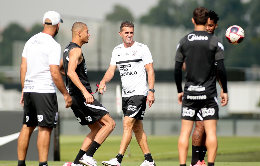 Treino desta manhã no CT Joaquim Grava. Foto Rodrigo Coca AgCorinthians
