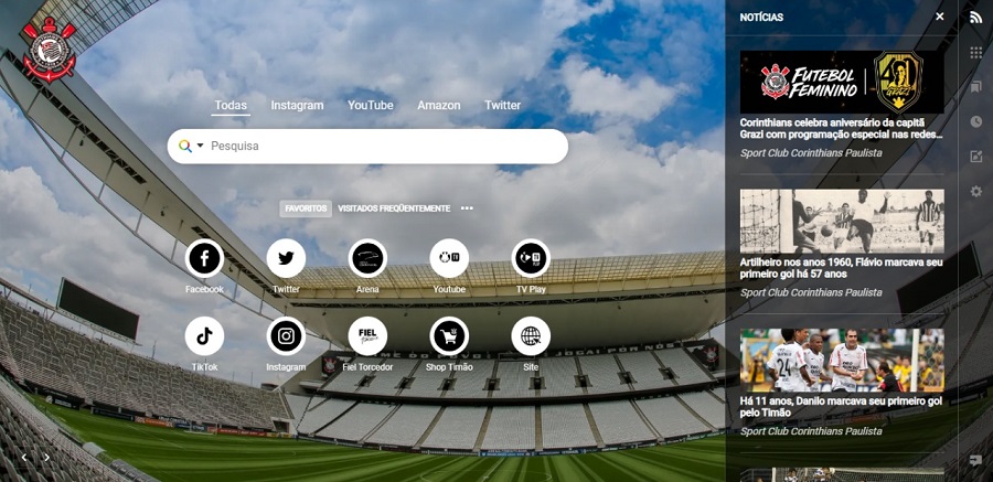 Imagem Reprodução 1 New Tab Corinthians