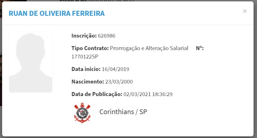 Ruan Oliveira renovou contrato com o Corinthians - Imagem reprodução BID CBF