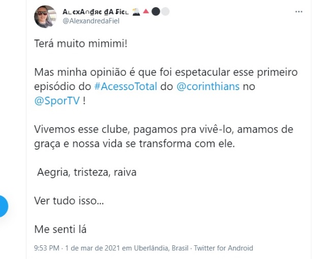 SCCP News on X: Documentário Acesso total rendeu dinheiro ao  Corinthians. Por uma cláusula de confidencialidade imposta pelo próprio  canal de televisão, o valor desembolsado ao Corinthians não será divulgado  📰 @MeuTimao