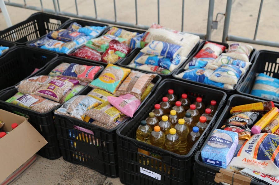 Alimentos doados durante a campanha Sangue Corinthiano. Foto: José Manoel Idalgo

