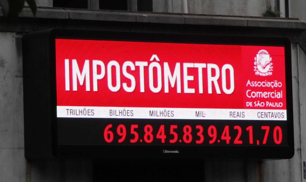 Impostômetro que existe no Centro de São Paulo

