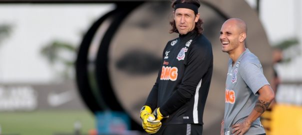 Cássio e Fábio Santos no CT Joaquim Grava - Foto Rodrigo Coca Ag. Corinthians