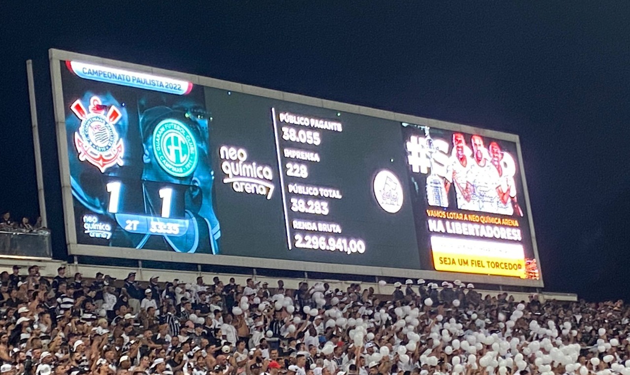 Corinthians ganha mais de R$ 1 milhão por renda da semifinal do Campeonato  Paulista