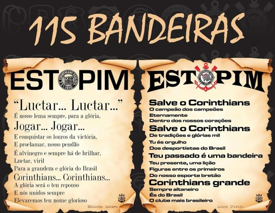 Estopim define tema da 115ª bandeira em ação que faz homenagem ao aniversário do Corinthians